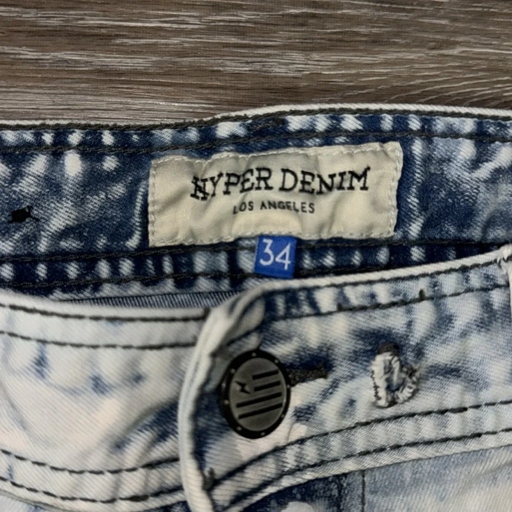 Hyper Denim Distressed Acid Wash Skinny Jeans